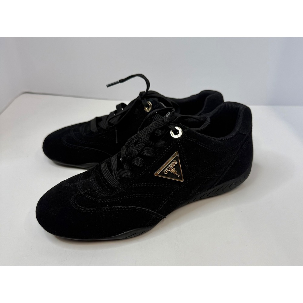 Guess Gabiey Sport Sneakers Suede Black Size 6 Women Collegiate School Casual